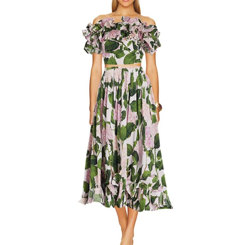 Biquíni flor das mulheres, verde, plissado, bainha, sem alças, biquíni, duas peças, sexy, mid-cintura, para a praia