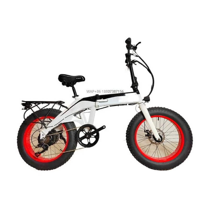 

20inch Snow Folding Electric Bicycle with Front Hub Motor 48V Wide Tire Off-Road Bike