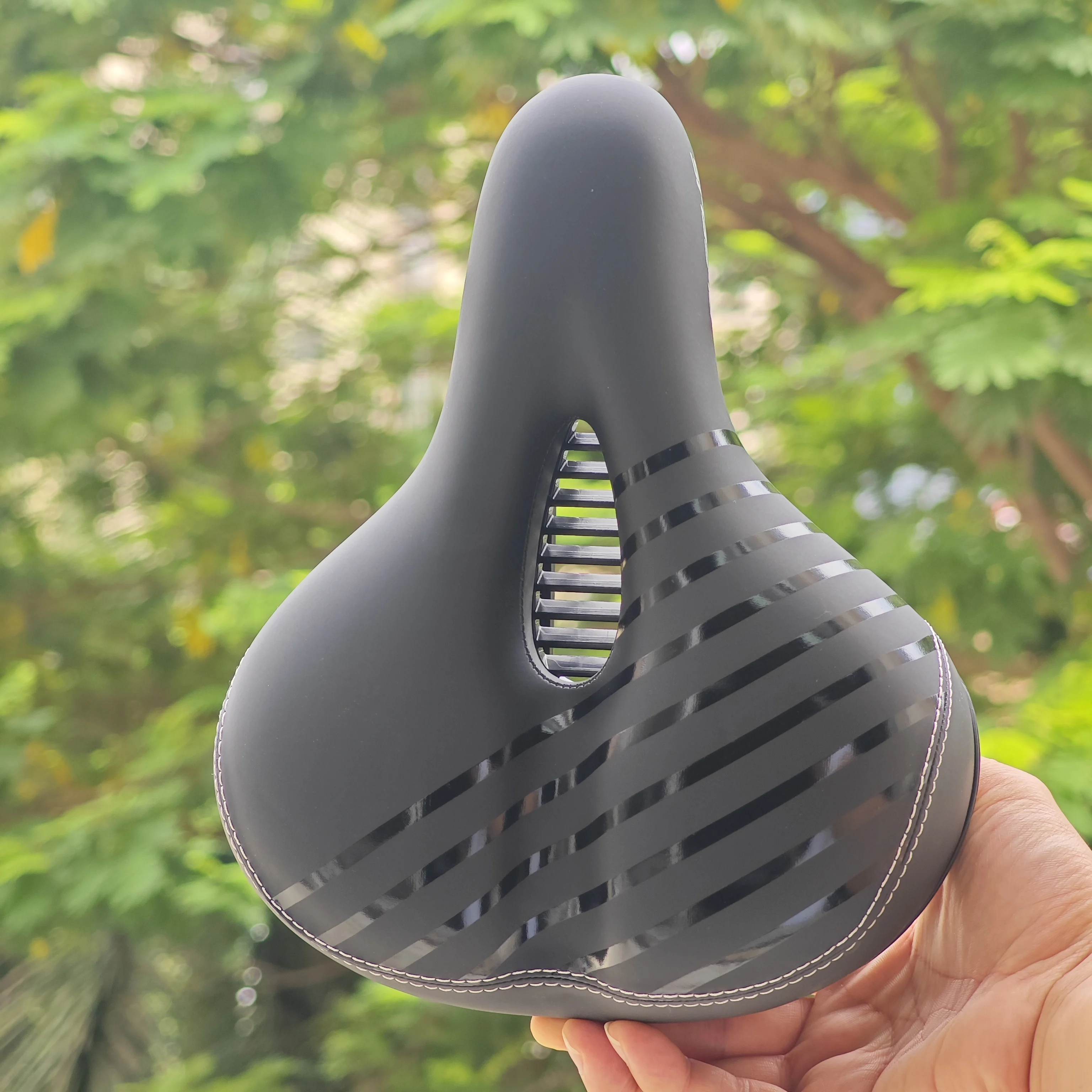 مقعد دراجة جبلية كبير الحجم من GOLDIX، مقعد دراجة عريض يشبه الأريكة، سرج مريح، دراجة كهربائية عالمية، مقعد دراجة ثابت #3