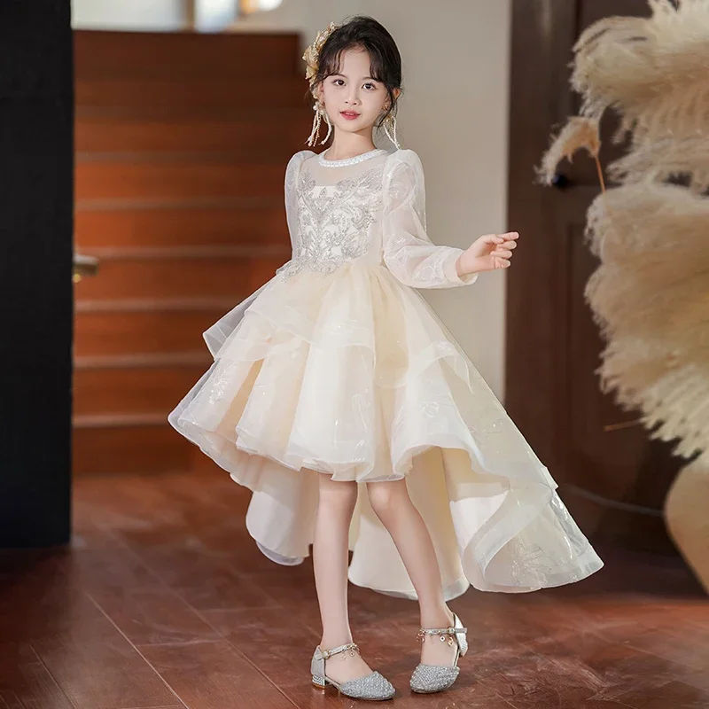 Princess Dress Girls High-end Dress Little Girl Children's Host Piano Modern Dance, Stage Performance