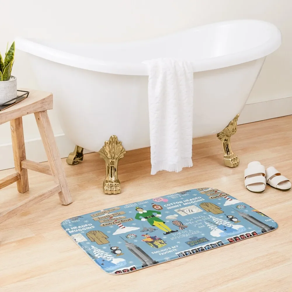 

Buddy the Elf collage Bath Mat Slip-Resistant Rugs Living Room Bathroom Accessories Sets Luxury Hallways Mat