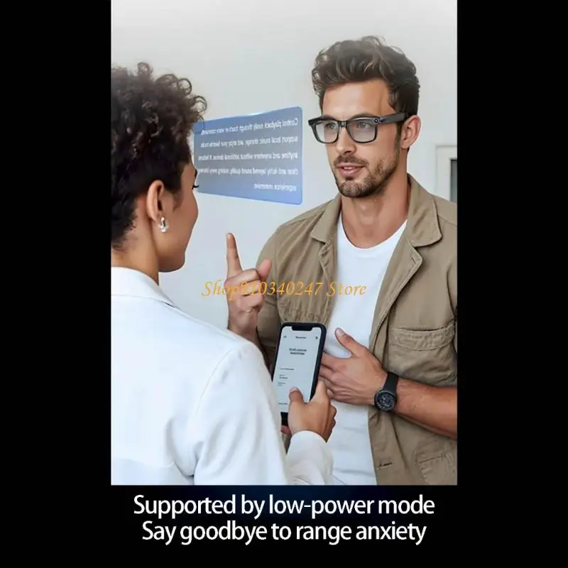 Gafas pequeñas Q22A con Control voz y grabación 1080P, reducción luz azul, marco ergonómico ABS para sincronización