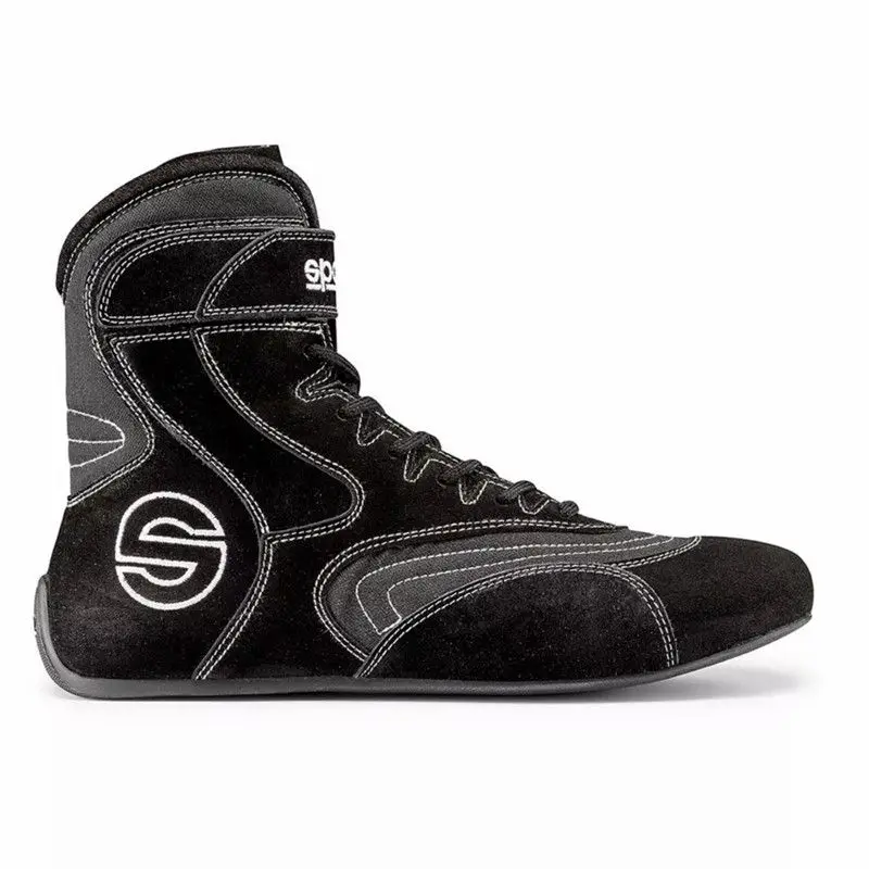SPARCO Black Unisex Wear-resistant Genuine Leather Racing Shoes Karting Motorcycle Sports Boots