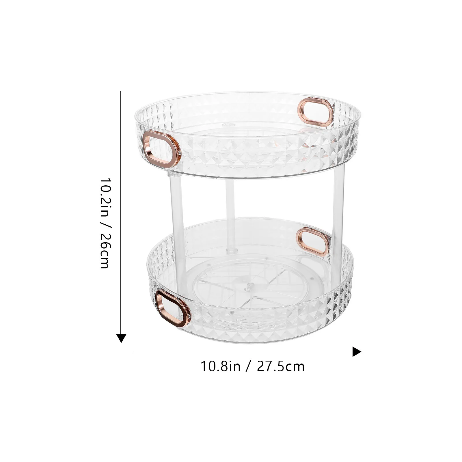Double Rotating Tray 360° Kitchen Storage Rack For Spices Seasoning Jars Organizer Countertop Cabinet
