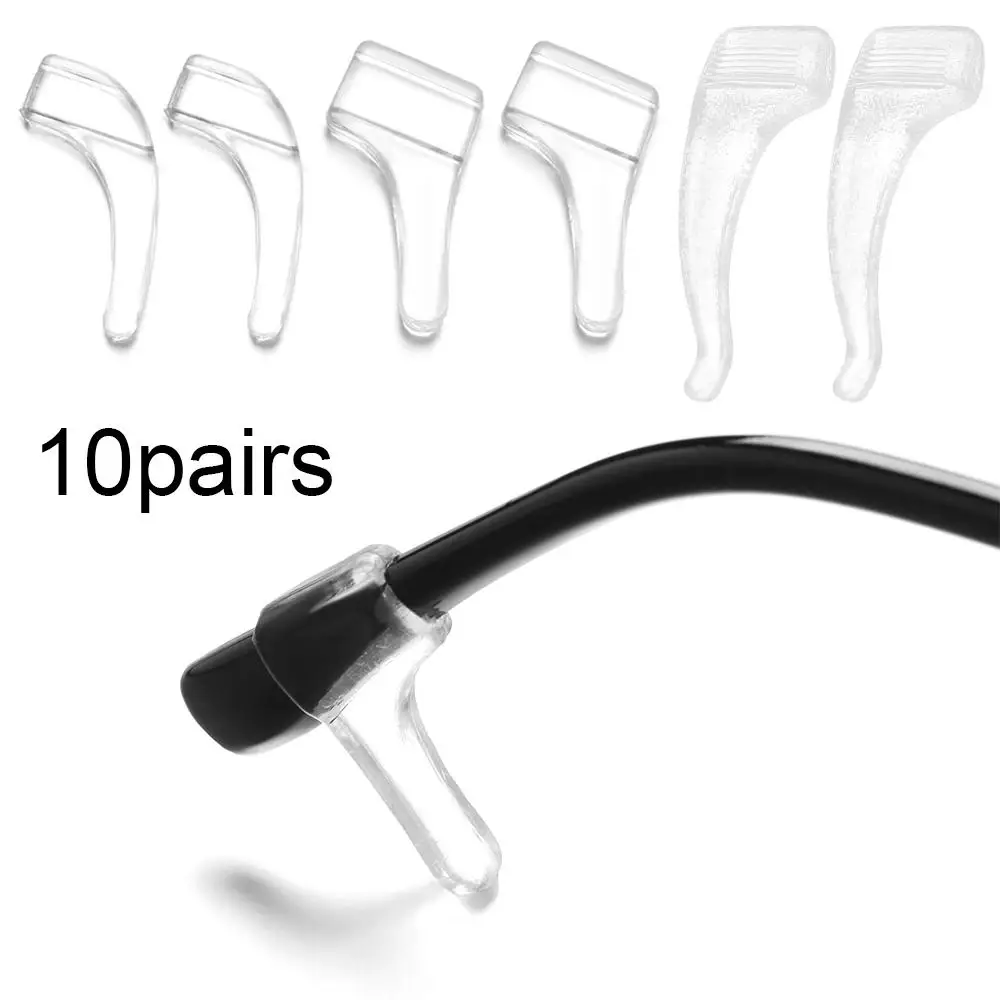 10pairs Transparent Anti Slip Glasses Silicone Ear Hooks Eyeglasses Grip Temple Holder Accessories