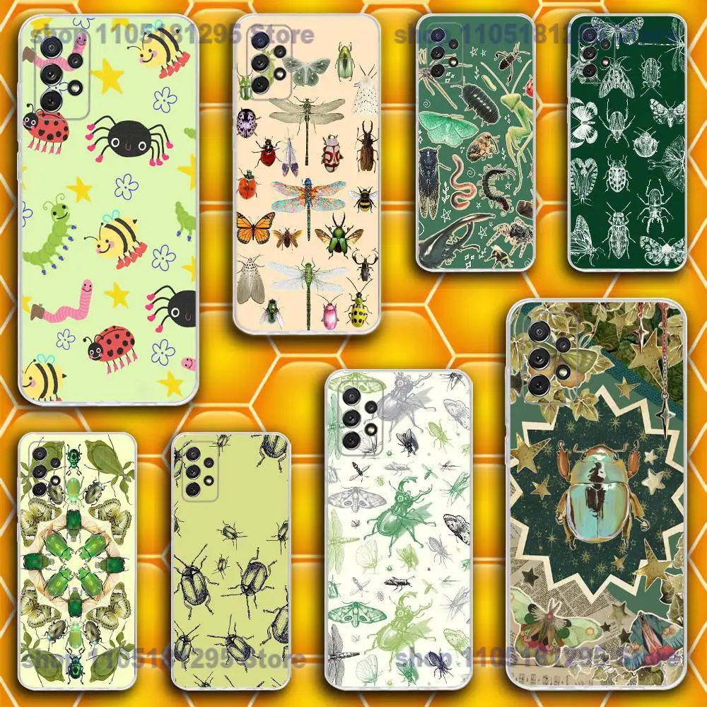 

Art Insect Phone Case For Samsung S25,24,23,21,22,20 FE lite,S10,9,PIus Note20ultra Soft Transparent