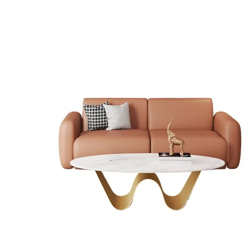 

Living room household rock slab table, oval special-shaped modern simple coffee table