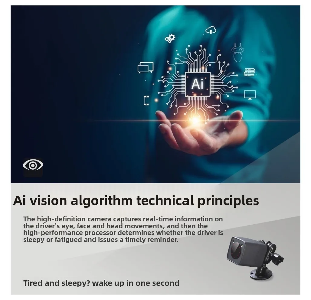 24H 720P AI DMS Intelligent facial recognition camera plug and play Fatigue Sleepy Call Closed-Eye Reminder with voice warning