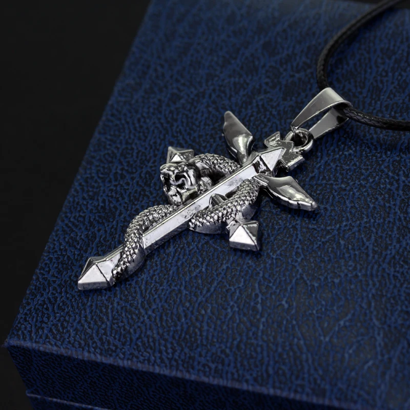 Fullmetal Alchemist Edward Elric Chain Pendant Fashion Dragon Wing With Cross Necklace Punk Style Cross Necklace Accessories