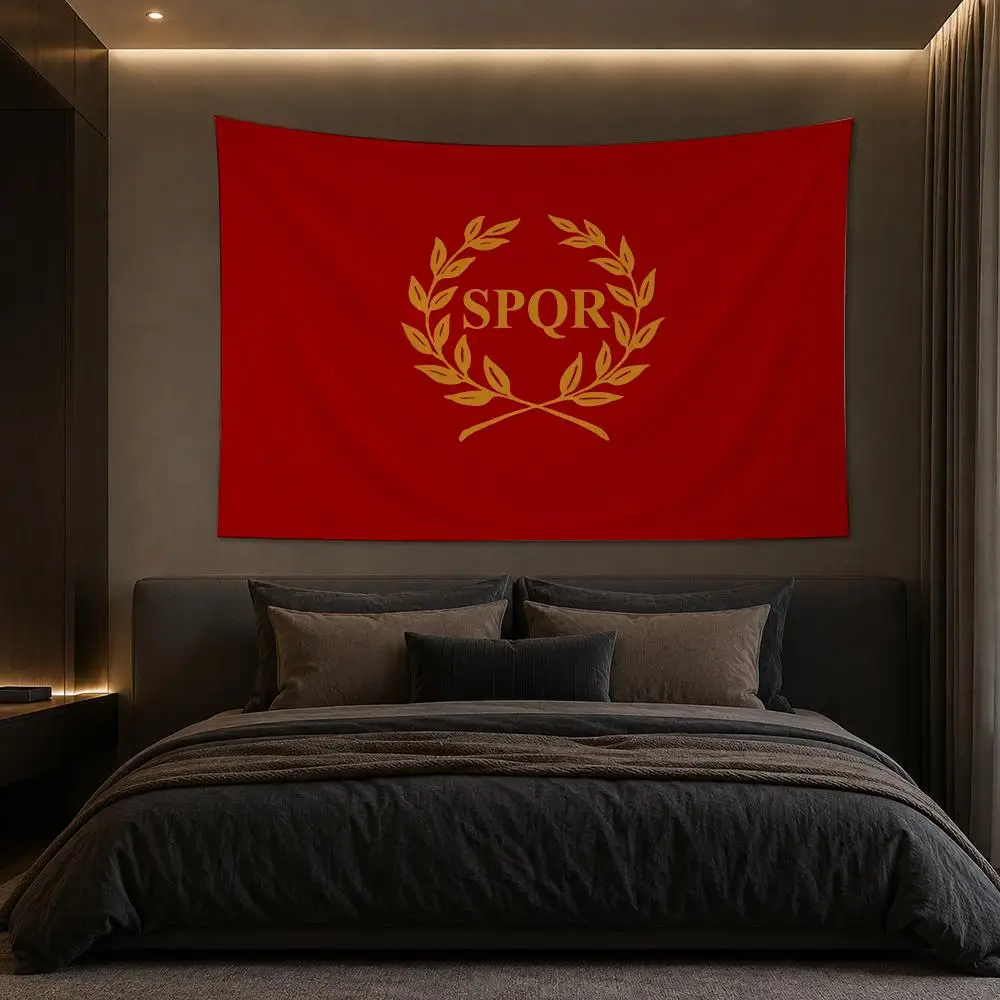 S-SPQR Roman Empire LOGO Tapestry Bedroom Living Room Bar Party House Home Dorm Interior Wall Decor Background Banner