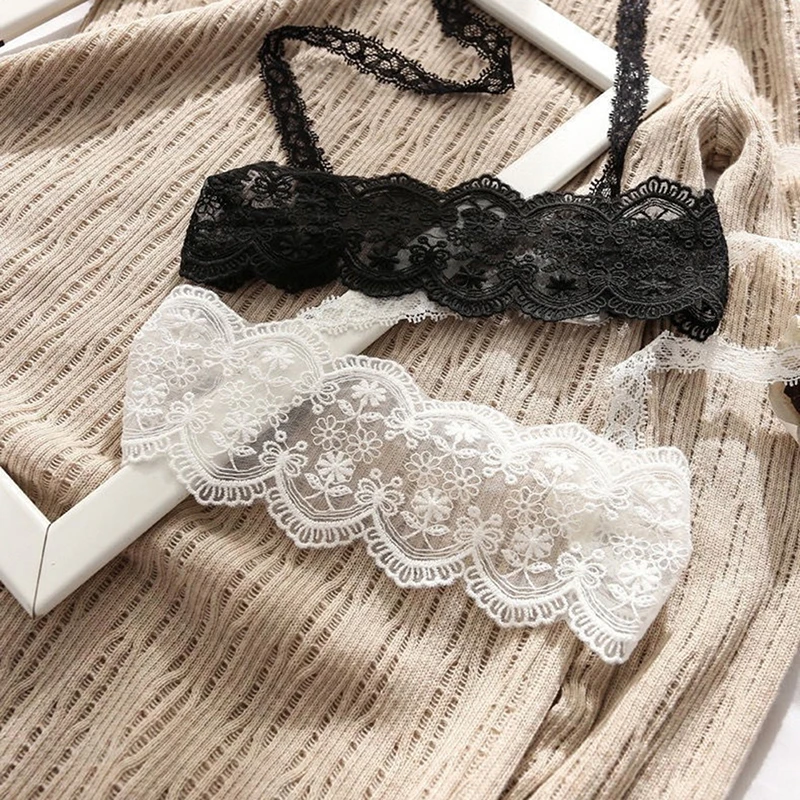 قناع تنكري نسائي مثير من الدانتيل الشفاف باللون الأسود والأبيض إكسسوار زي مثير للبالغين #6