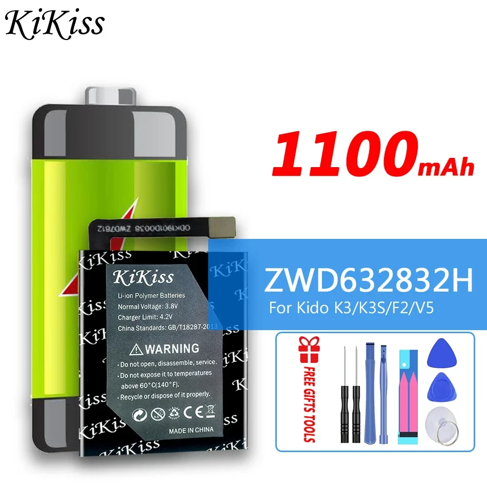 

Мощный аккумулятор 1100 мАч KiKiss ZWD632832H для Kido K3 K3S F2 V5/для 360 8X P1 W920 SE5 W901 W910 W907 W915 батареи