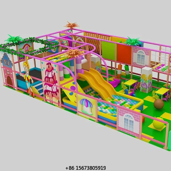 20-25 square Meter Soft Play  Playground Equipment purple Theme Indoor Amusement Park Cartoon-themed Naughty Castle