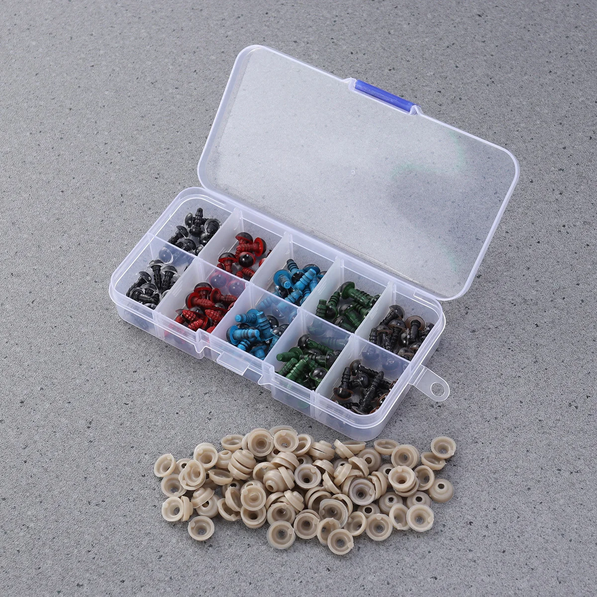 

100pcs Plastic Eyes Set 8Mm 5 Colors With Washers For Making Diy Stuffed Animals Puppet Craft Kit Plastic Eyes Gasket