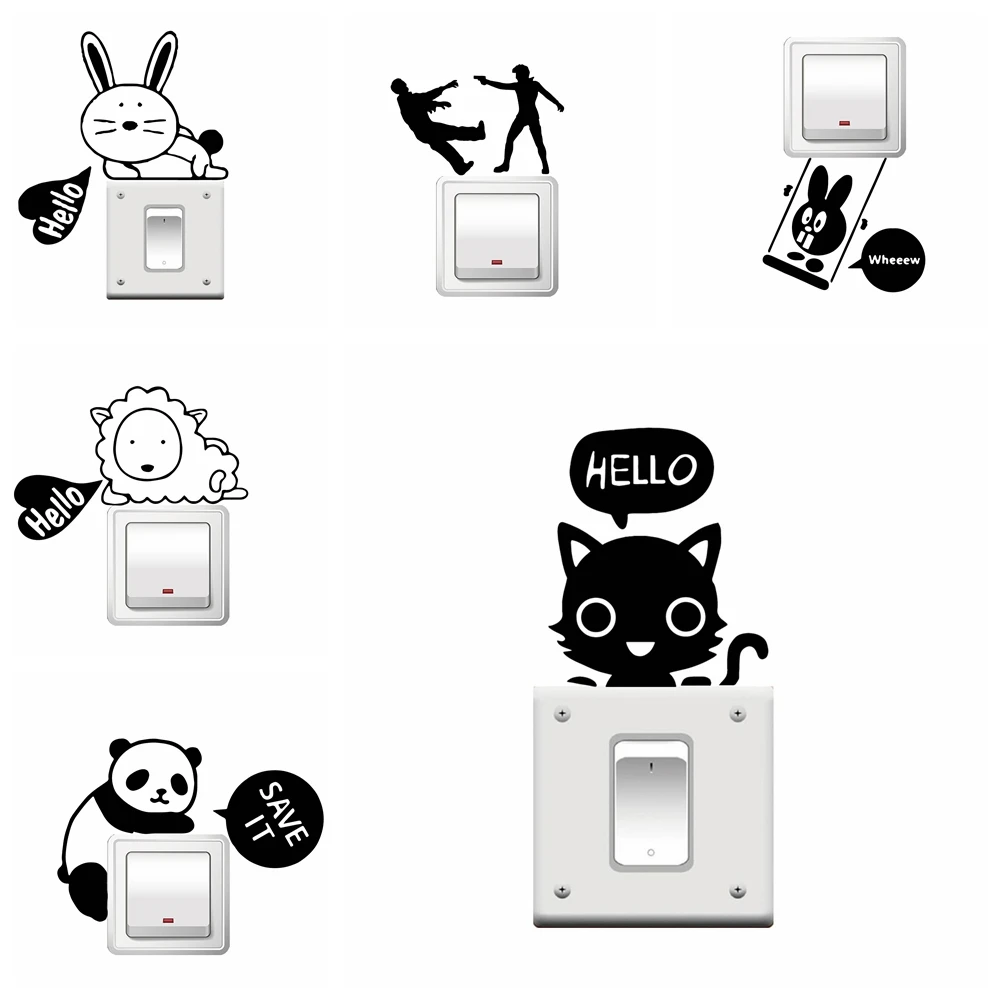 1 pc cool murder or small animals switch decor Nursery Wall Stickers Vinyl Art Decals For bedroom Decoration Sticker Mural