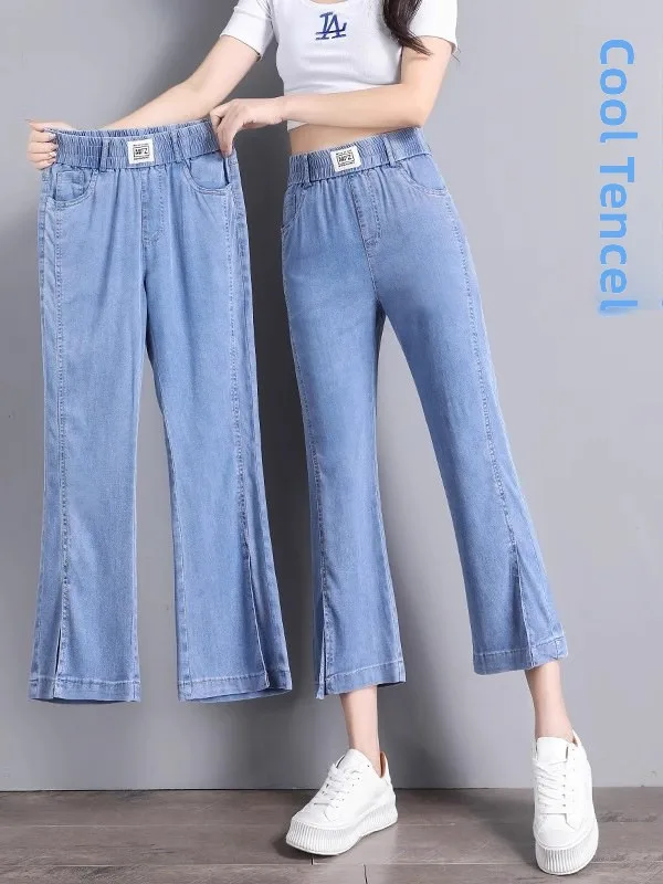 

Ice Silk Denim Jeans Women's Summer Thin Nine Points Eight Points Small Size Lyocell Seven Points Large Size Seven Points Mic...