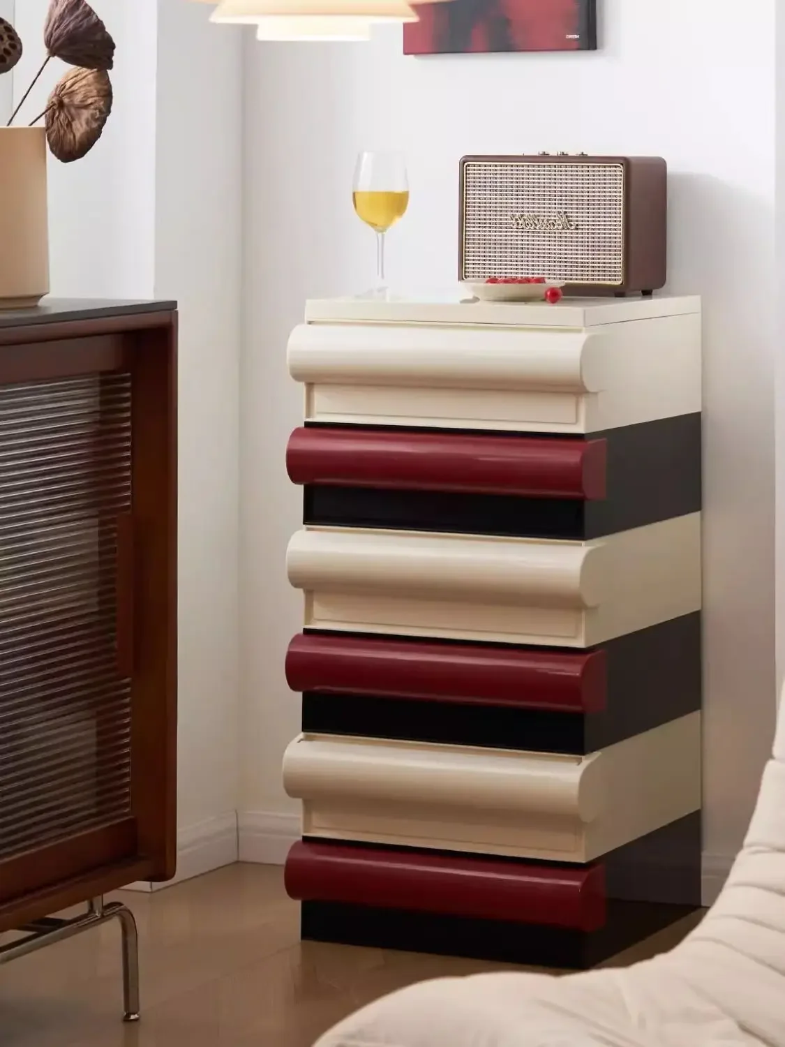 Whimsical Multi-Layer Storage Cabinet, Multi-Color Stackable Drawer Chest , Functional Decor for Bedroom, Living Room