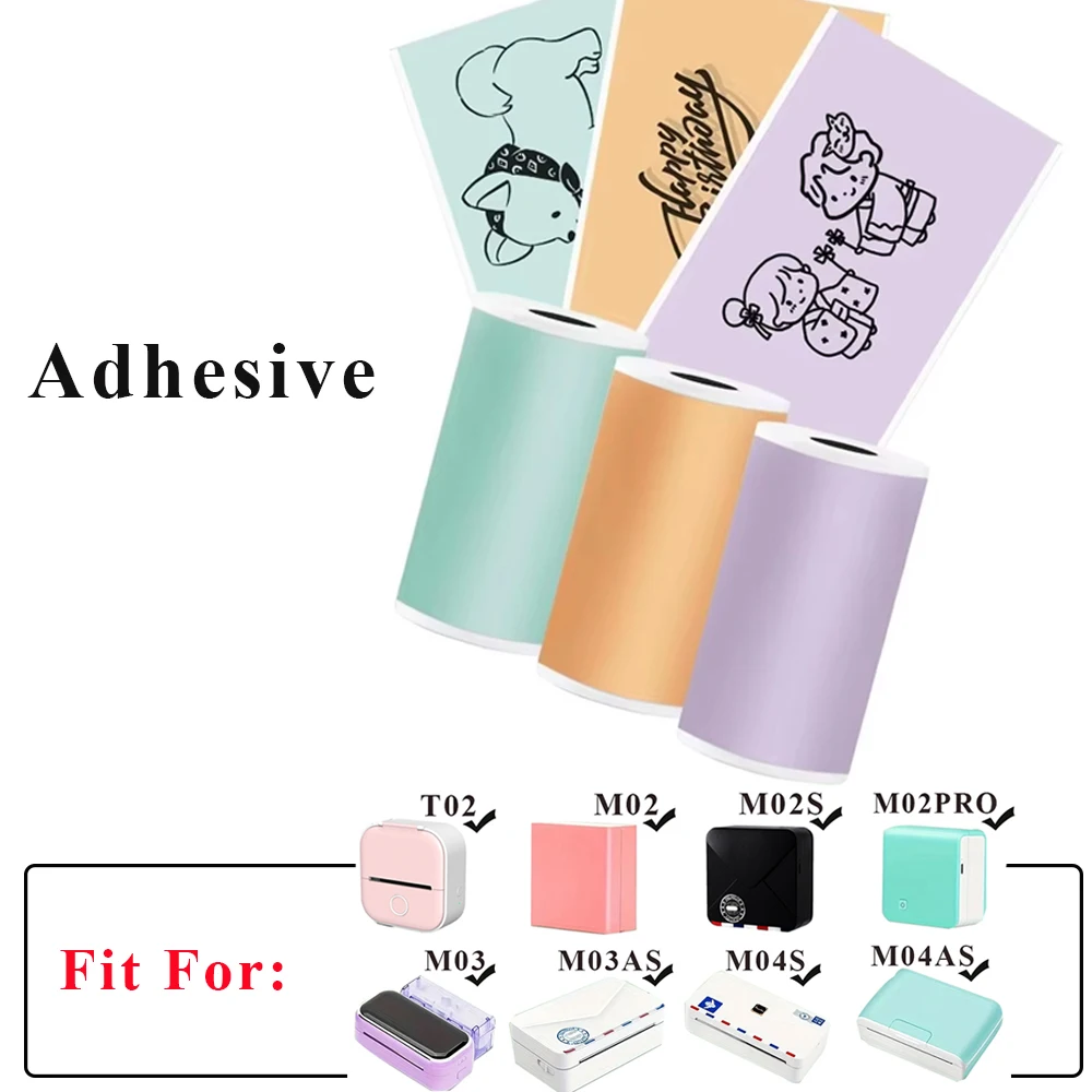 Phomemo T02/M02 50 мм * 3,5 м красочные термонаклейки фото заметки для мини-принтера Phomemo M02S M02PRO M03 M04 Peripage a6 Paperang