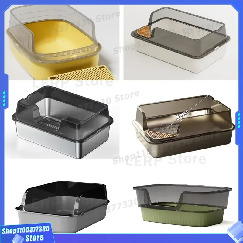 Large 30L Stainless Steel Square Cat Litter Box Easy Clean Oversized Design for Maximum Pet Comfort Durable Metal Tray