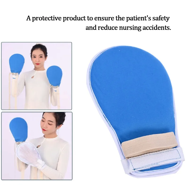 1Pc Restraint Hand Glove Prevent Self Injury Scratch Breathable Safety Control Mitts for Elderly Finger Control Mitts