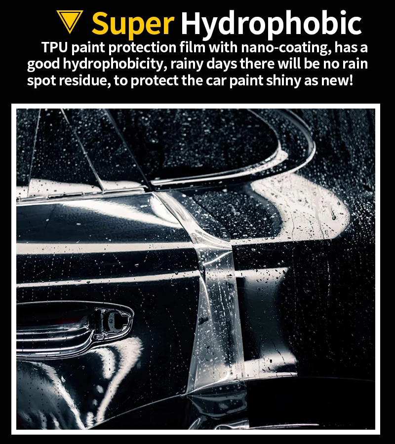 6 anos de garantia 7.5mil eua qualidade hidrofóbica auto cura tpu ppf filme de proteção de pintura transparente ppf filme de carro 60in * 49ft rolo