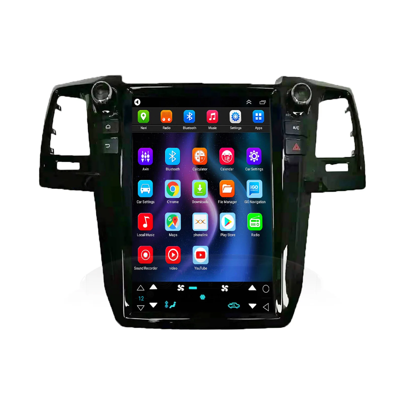 Vertical Screen Tesla Style Android car radio For Toyota Fortuner Hilux 2007- 2015 gps navigator for car DAB+ Carplay 12.1 Inch