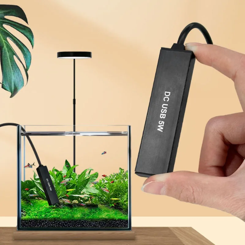 5W/10W Mini Size Aquarium Submersible Fish Tank Water Heater Constant Temperature Heating Rod USB Cable Low Water Level