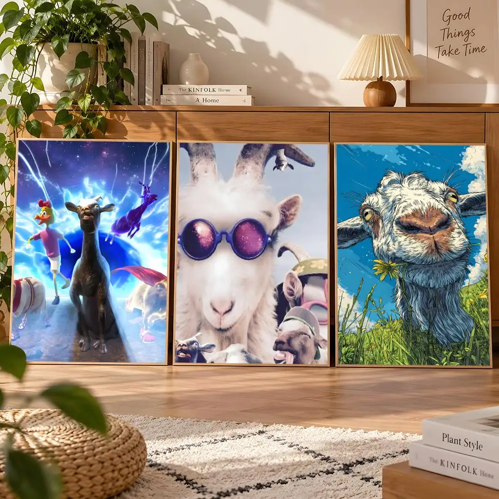 Goat Simulator Poster Matte Self Adhesive Wall Art Waterproof Room Decoration Bedroom