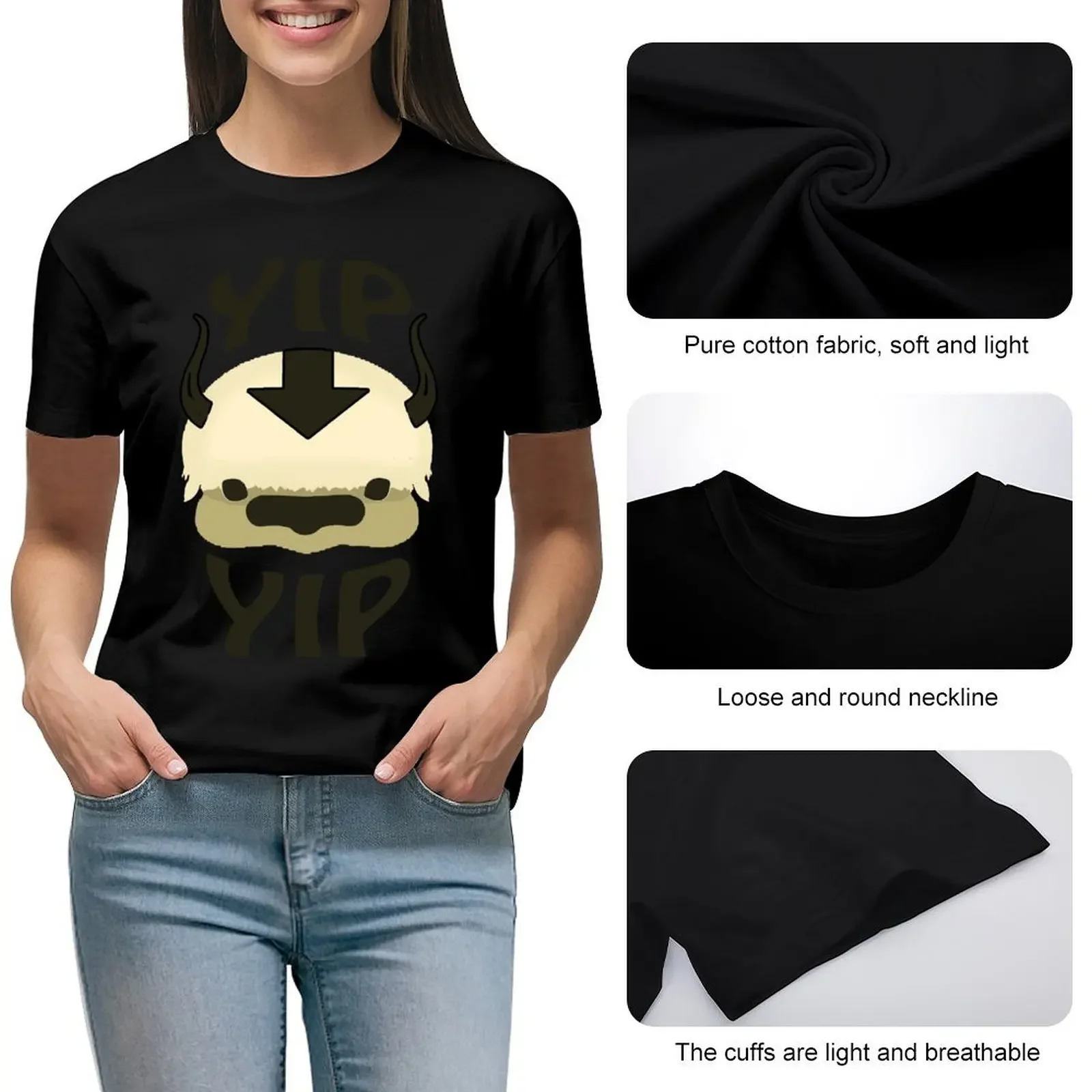 YIP YIP APPA! T-Shirt Short sleeve tee animal prinfor customs plus size tops luxury designer clothing Women