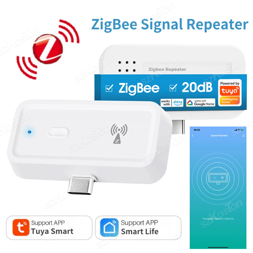 

Tuya ZigBee Type-C Signal Repeater Signal Amplify Extender for ZigBee Gateway Signal Smart Life Smart Home Assistant Automation