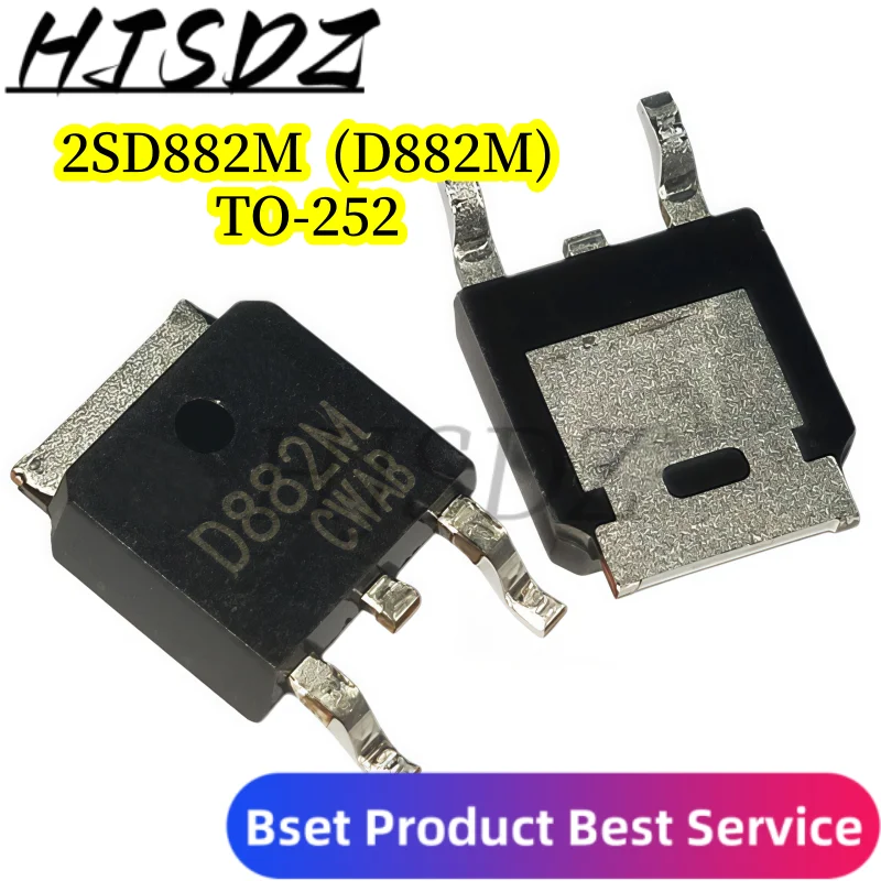 【20-60PCS/LOT】 New 2SD882M D882M  2SB772M B772M TO-252 40V3A NPN PNP complementary silicon power transistor