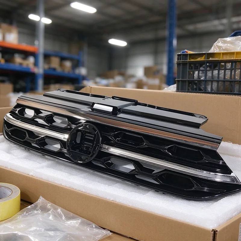 For Volkswagen T-ROC 2022-2025 High Configuration Front Bumper Grille With LED Light Strip OE 2GA 853 653H