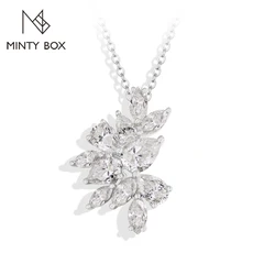 MINTYBOX S925 Sterling Silver Moissanite Necklaces 18k Gold Plated Lab Diamond Pendant 45+5cm for Women Luxury Wedding Jewelry