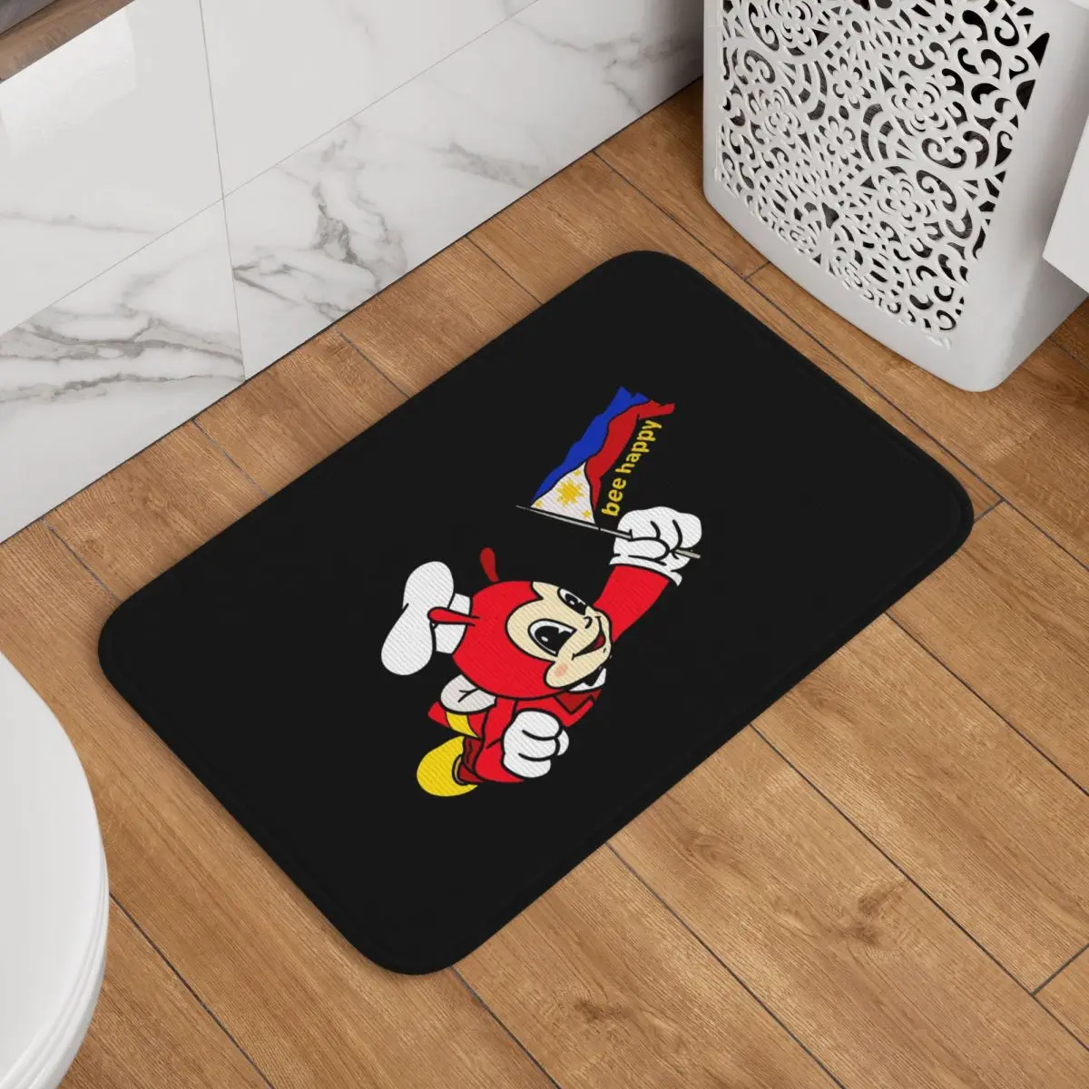 JOLLIBEE BEE HAPPY PHILIPPINE FLAG STICKER Tapete para porta, tapete à prova de poeira, tapete para cozinha, entrada, casa, tapete para quarto