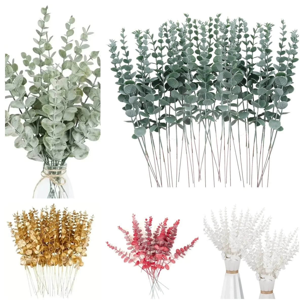 10pcs Eucalyptus Stems Artificial Eucalyptus Leaves Bouquet for Home Autumn Decor DIY Flower Floral Arrangement