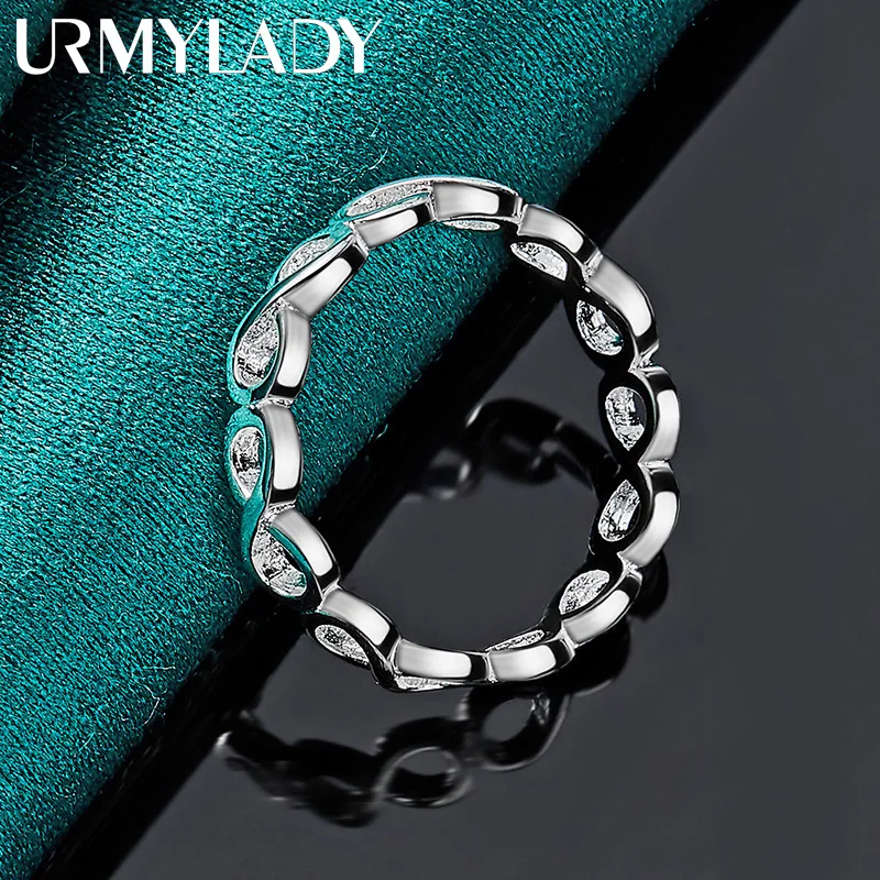 URMYLADY 925 Sterling Silver Cross Infinity 7-10# Ring For Women Wedding Charm Engagement Fashion Jewelry