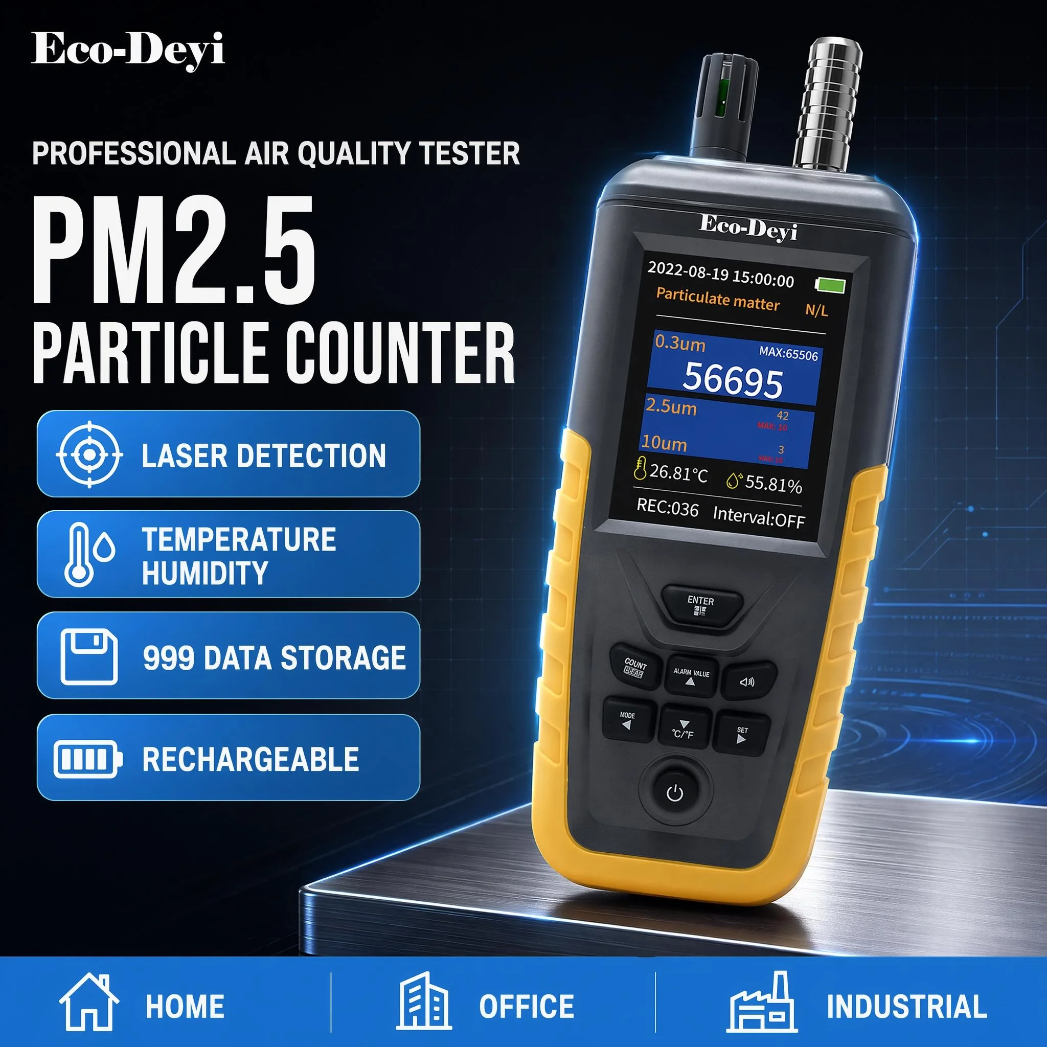 Air Quality Monitor PM2.5 PM10 Detector Particle Counter 3.2