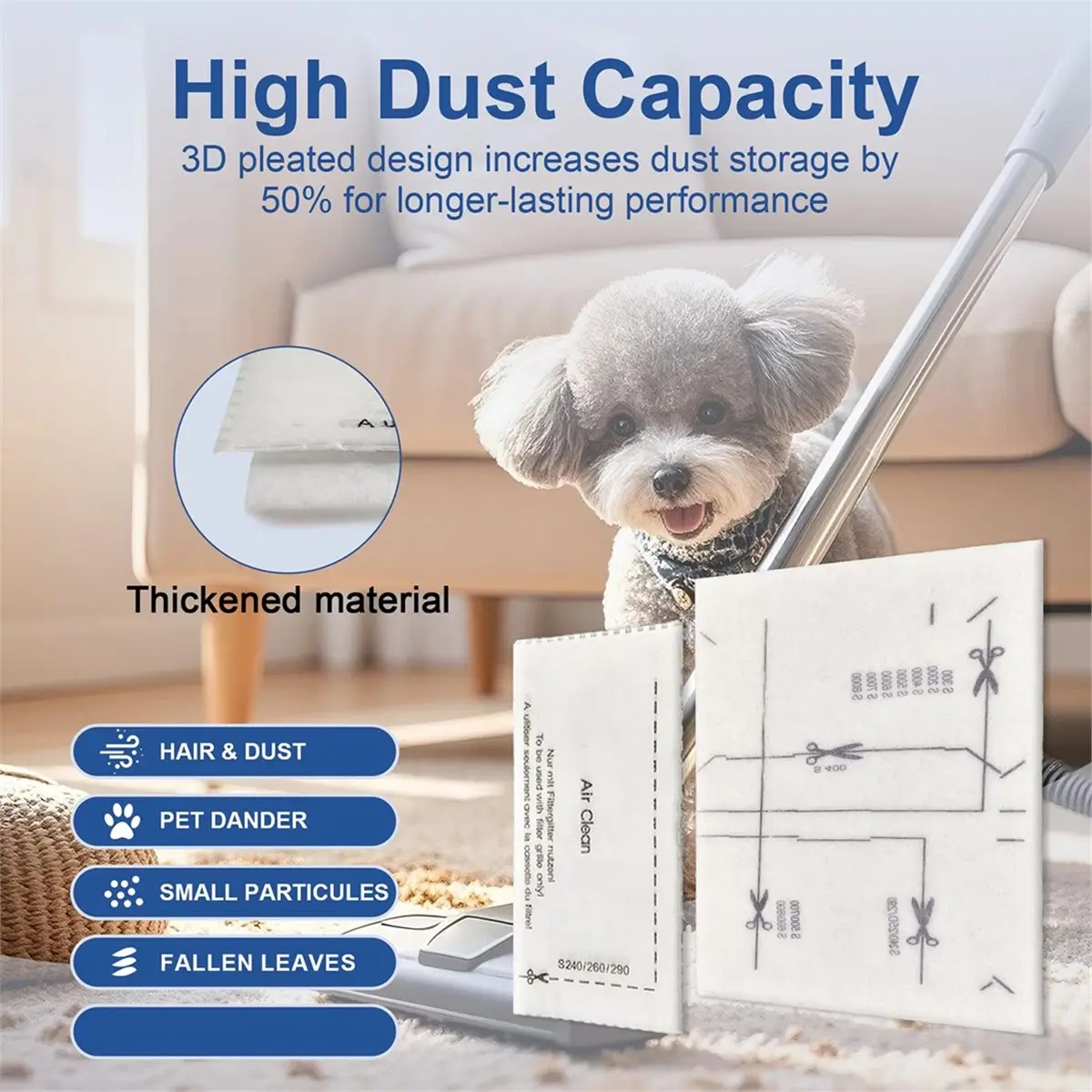 20 Pcs Fit for Filters for Vacuum Replacement: 10 Air Clean Filter & 10 Pre Motor Filters