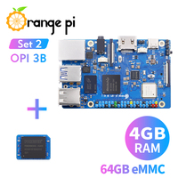 Orange Pi 3B 4GB+64G EMMC Module, Rockchip RK3566 Mini PC Quad-Core WiFi+BLE Gigabit Run Android Linux OS SBC Single Board Kit