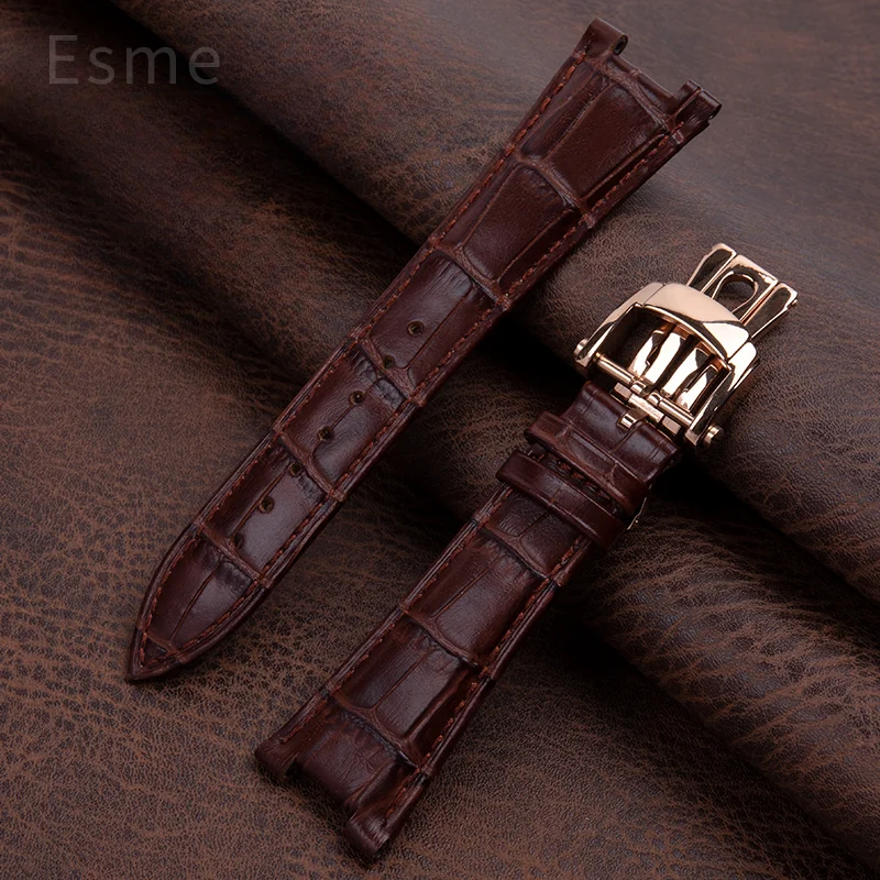 For Patek Philippe Nautilus Series Genuine Cow Leather Watch Strap with 25mm Cowhide 5711 5712G for Men Premium Watchbands