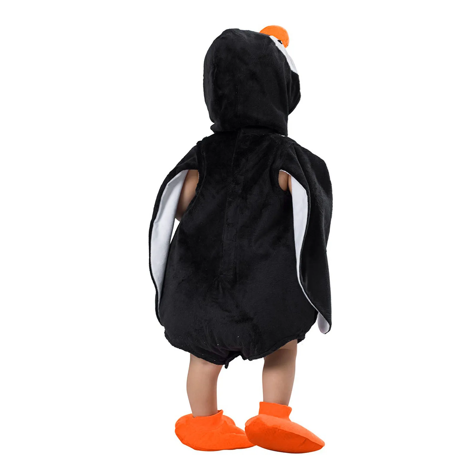 Baby Christmas Romper Hoodie Fleece Baby Costume Cartoon Penguin Jumpsuit Cosplay Girls Romper Jumpsuit Infant Christmas Clothes