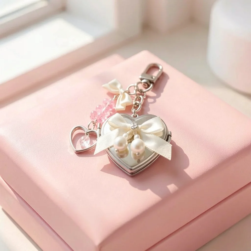 Double Sided Makeup Mirror Portable Bag Charm Mirror Makeup Mirror Keychain Double Sided For Everyday Grooming Quick Touch Ups