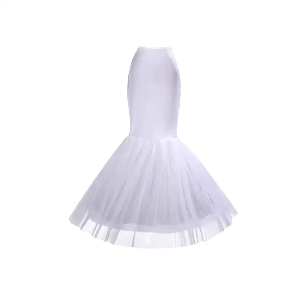 Women's Mermaid Fishtail Crinoline Petticoat Girls Floor Length Wedding Underskirt