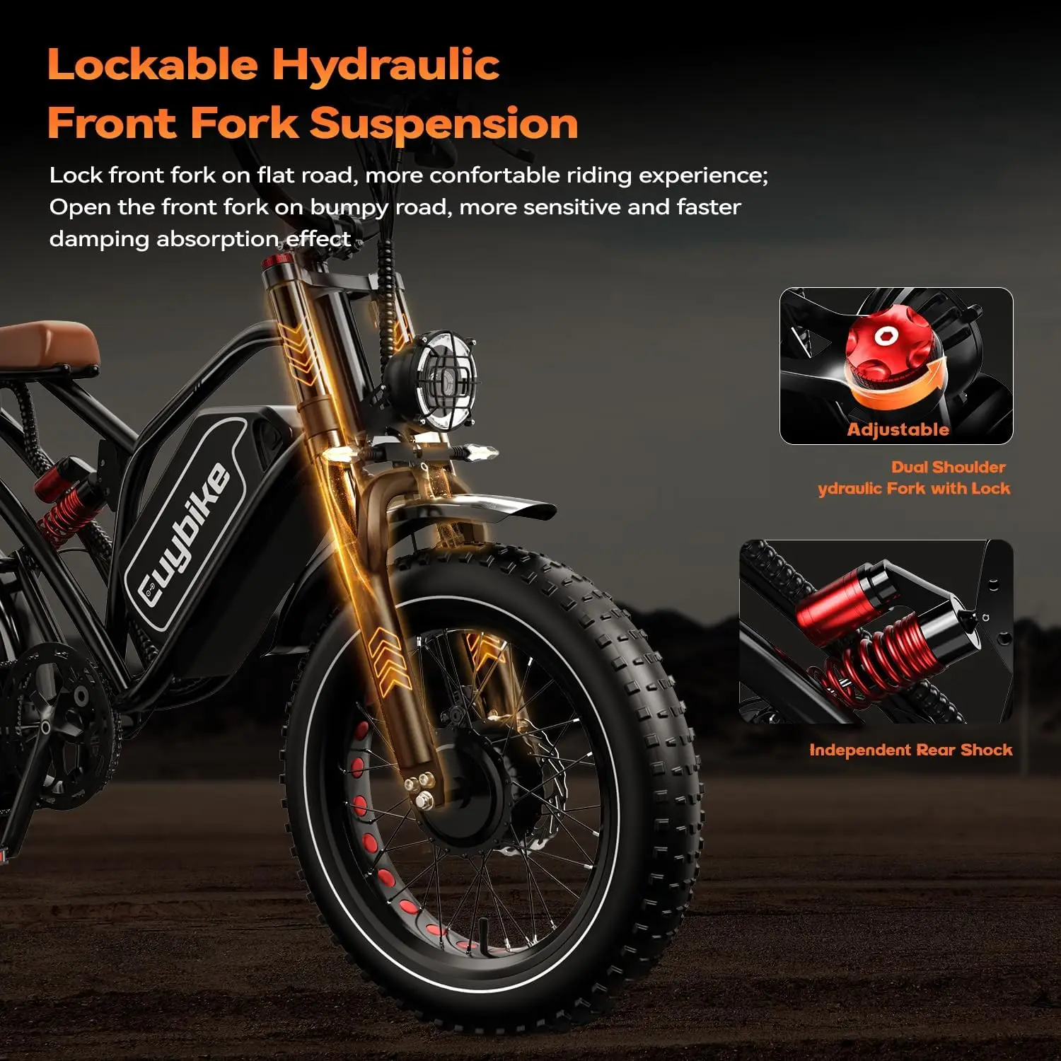 

2000W/3000W Peak Single/Double Motor with 48V/52V 25AH/30AH Battery, 20"x4.0" Fat Tires 35MPH/37MPH Eb