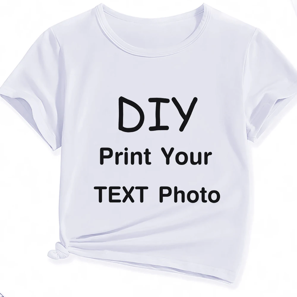 Customized Birthday Boy Girl Shirt personalized shirts for kids t-shirts print design DIY photo Logo Text family party tshirt
