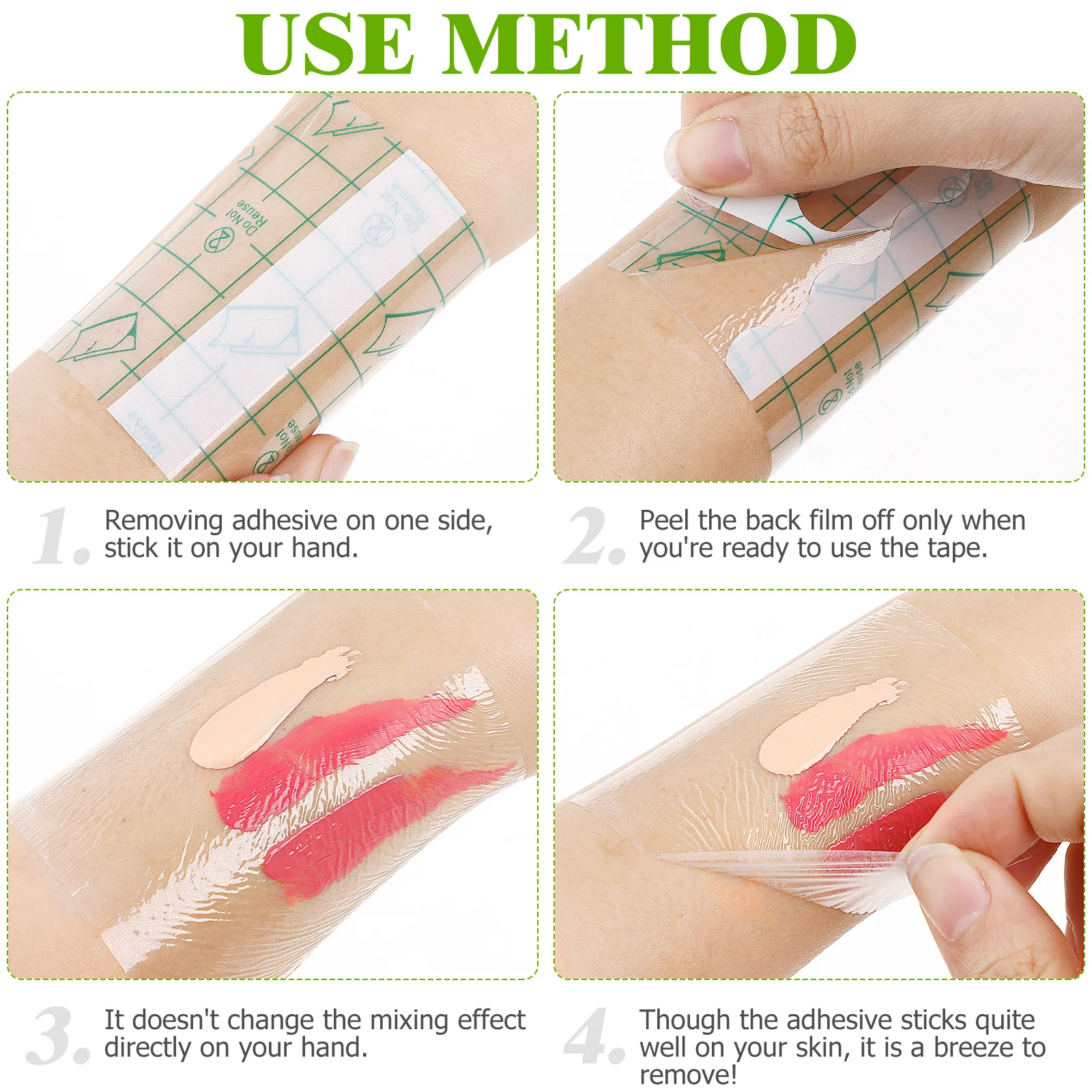 100Pcs Adhesive Makeup Palettes Stickers Disposable Mixing Tools for Foundation Color Customization Daily Use