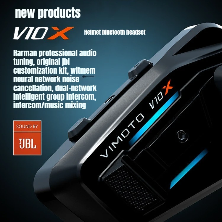 Vimoto XR/V10S/V10X Motorcycle Helmet Bluetooth Headset Intercom Multi-person Music Sharing Waterproof Noise Reduction