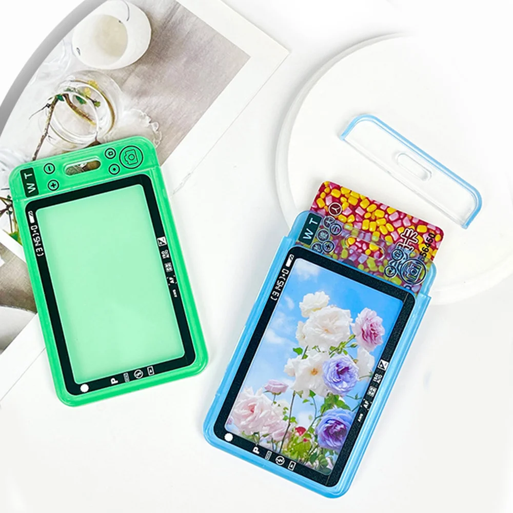 Plug-in Card Holder Cover Acrylic Card Case Transparent Card Sleeve Card Protection Case Pendant Card Holder Decorative Colored