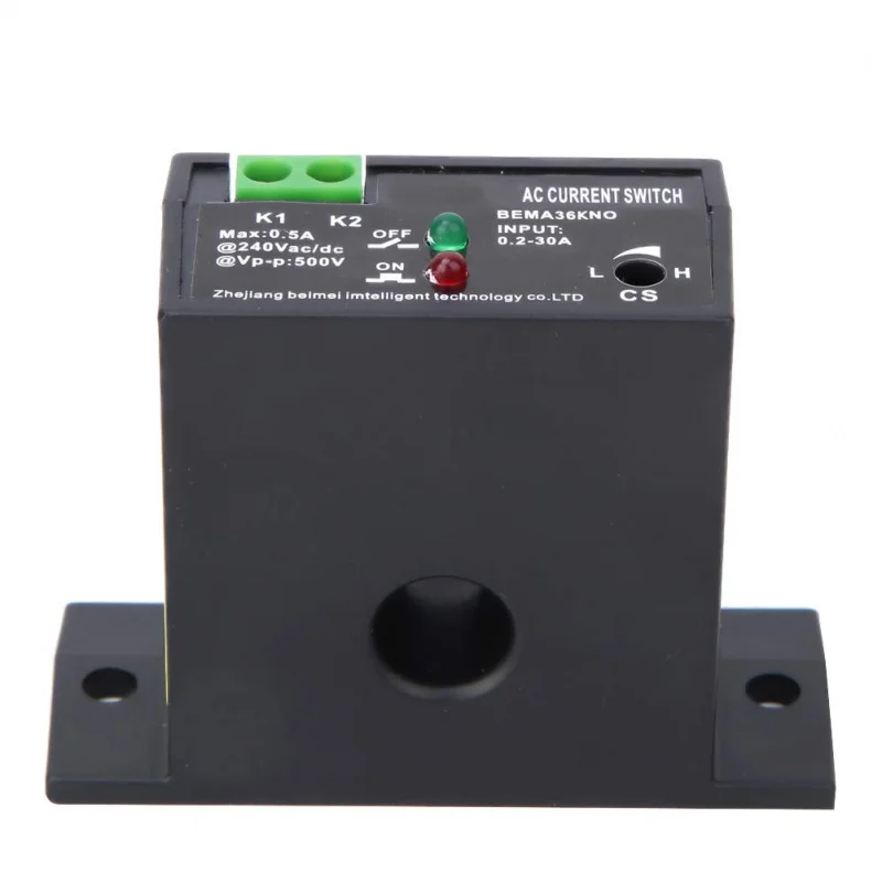 

AC Current Sensing Switch 0.2~30A Self-Powered Current Sensor Monitoring Relay (Normally Open)