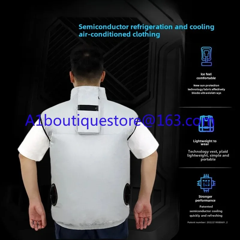 Semiconductor wearable air conditioner refrigeration clothing cooling overalls heatstroke tooling outdoor summer short sleeves